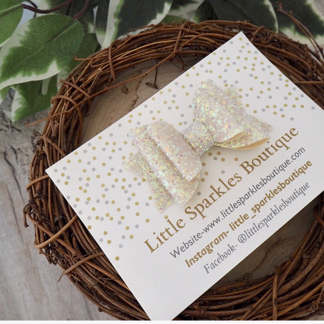 Ivory Glitter Bow