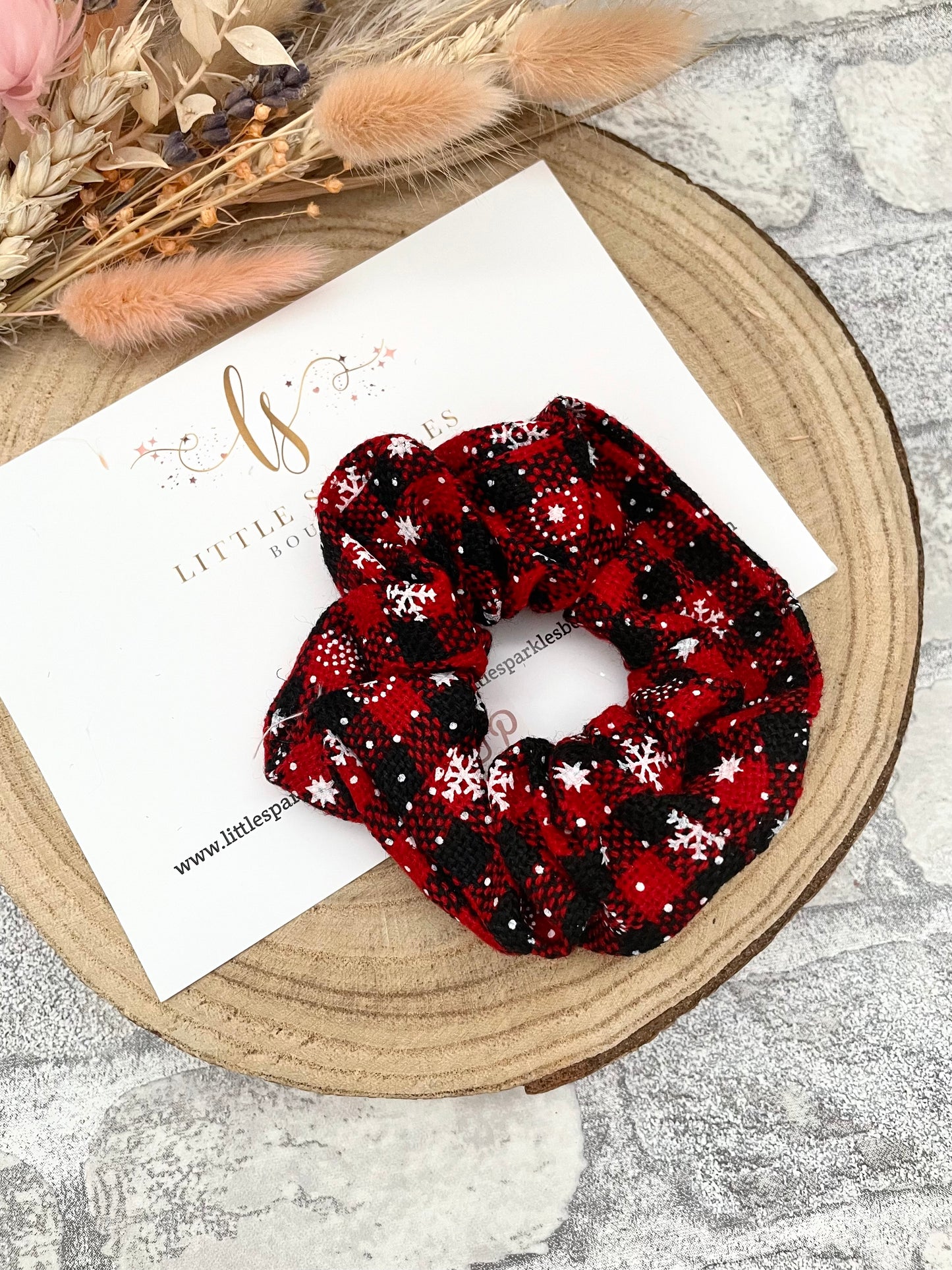 Black And Red Plaid Scrunchie