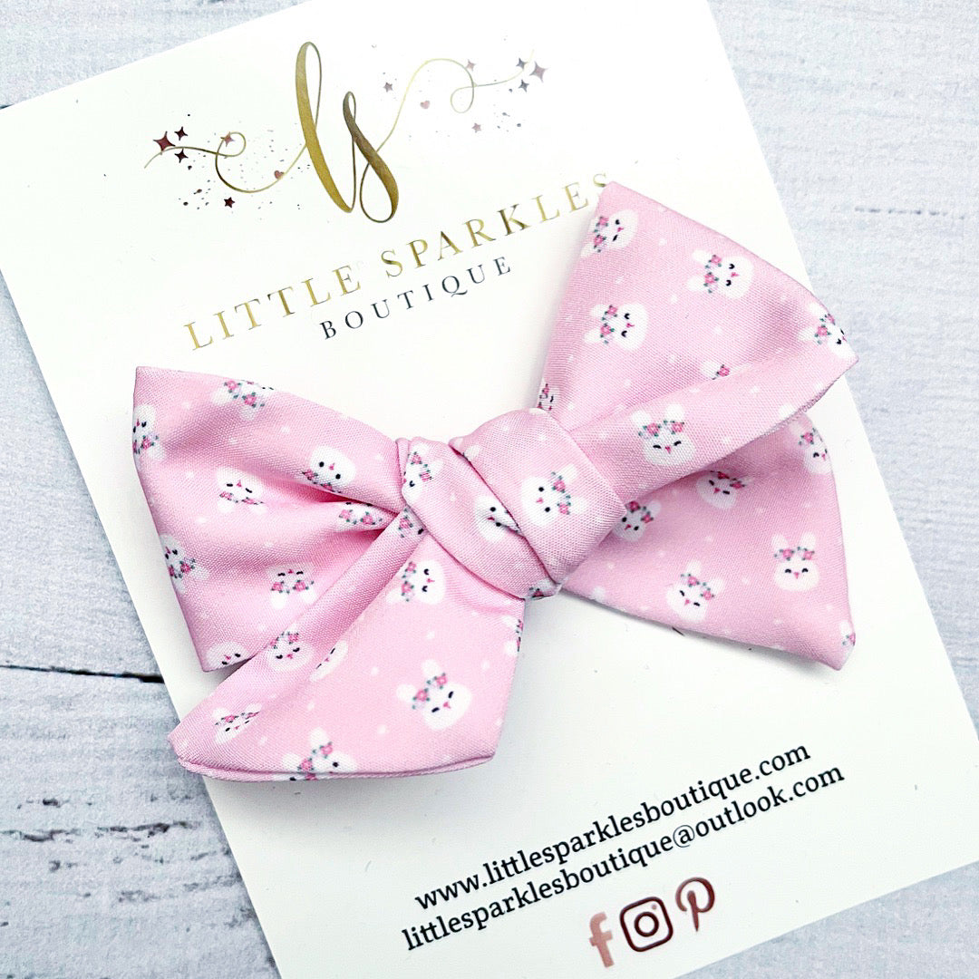 Bunny Fabric Tie Bow