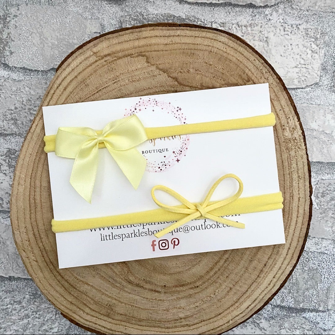Lemon Satin And Cord Tie