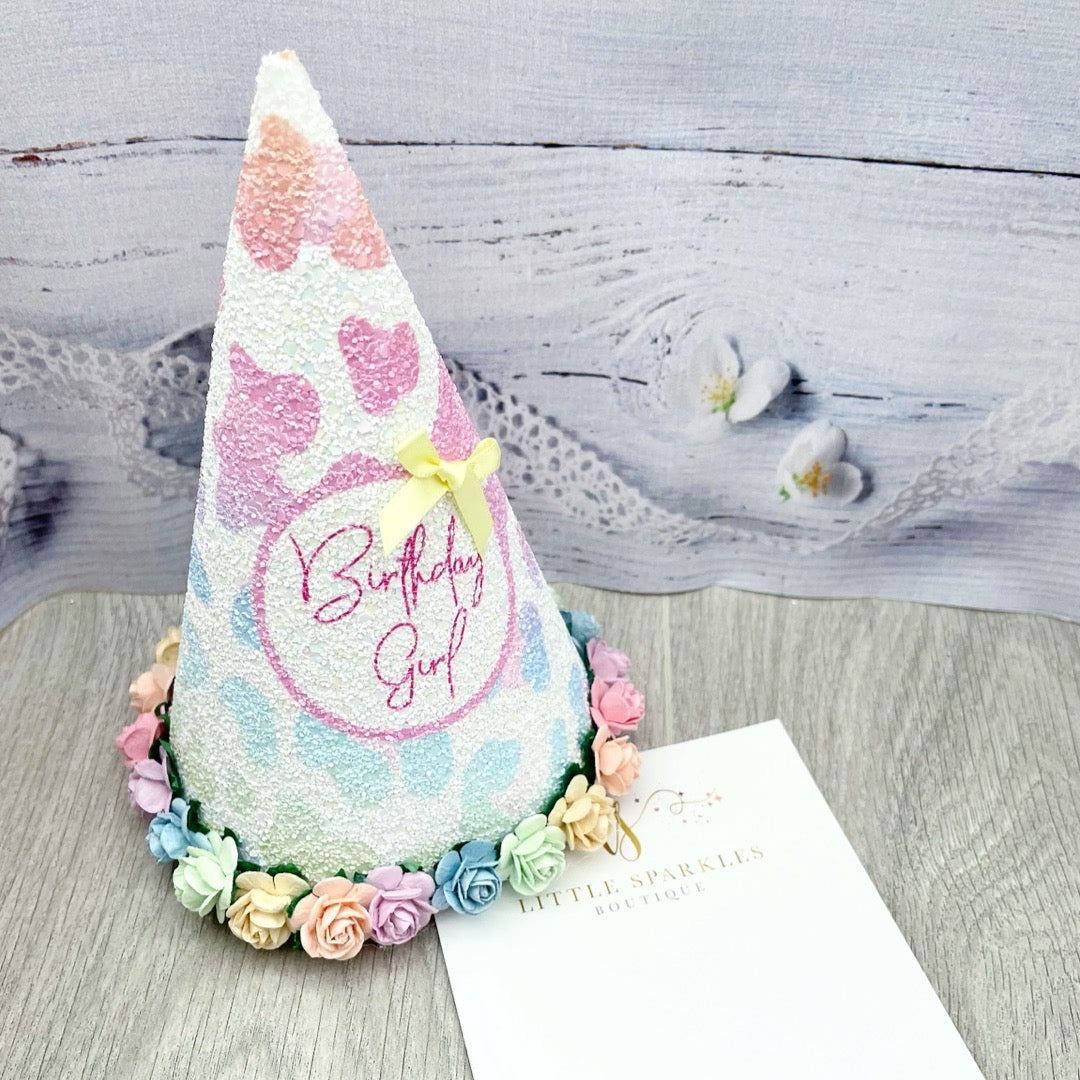 Rainbow Birthday Girl Party Hat