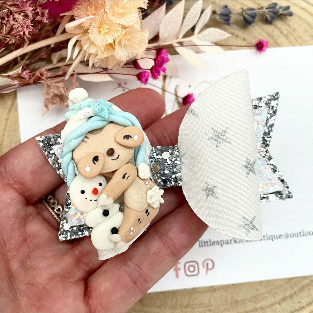 Limited Edition Sloth With Snowman