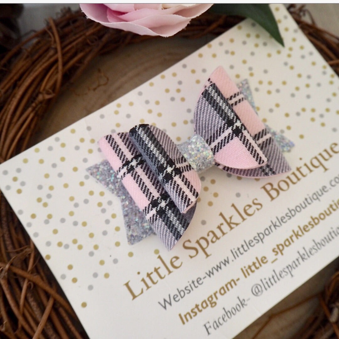 Grey And Pink Tartan