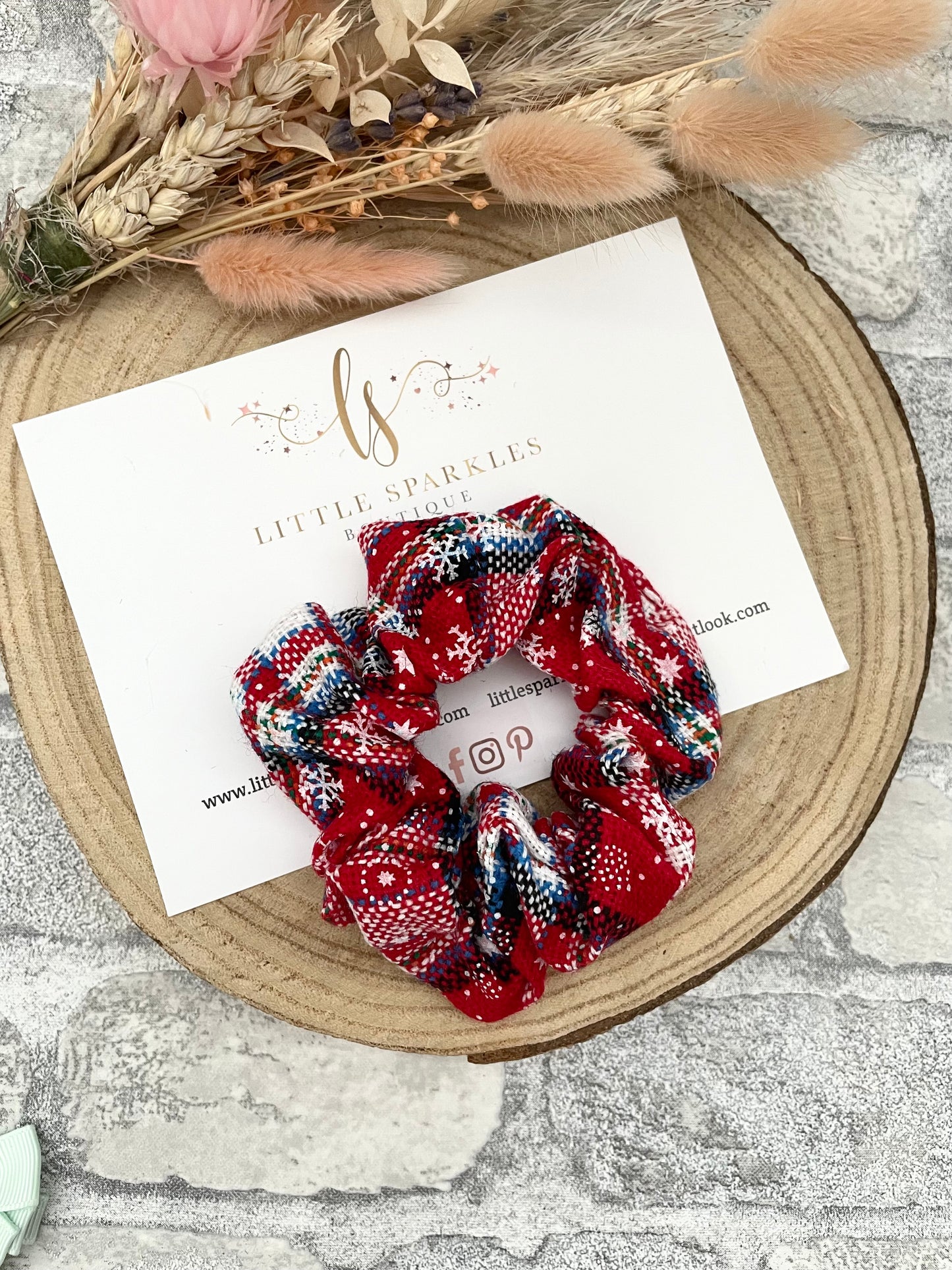 Tartan Snowflake Scrunchie