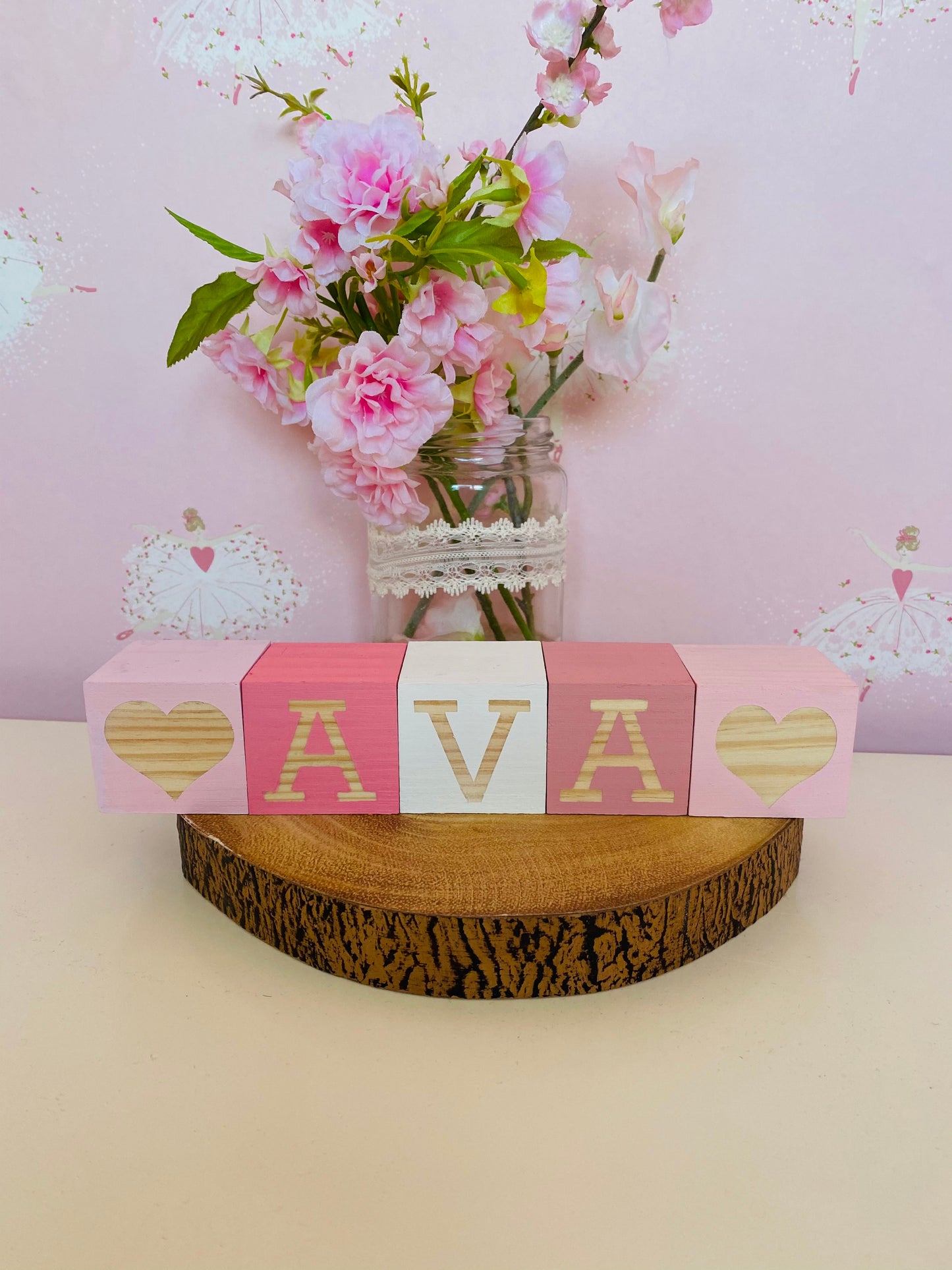 Girls Personalised Wooden Blocks