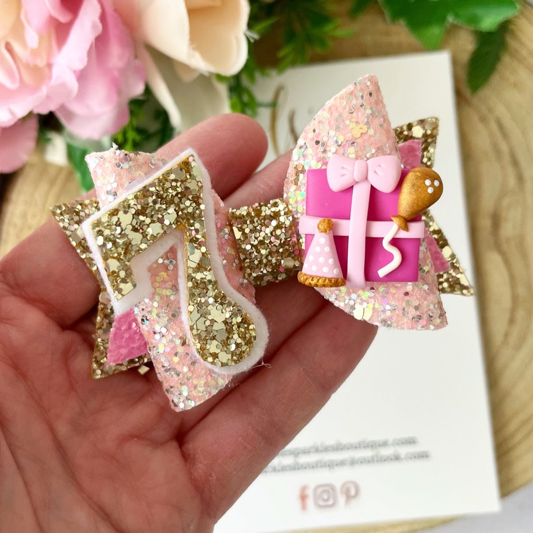 Pink & Gold Birthday Bow