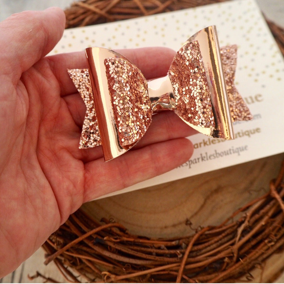 Rose Gold Metallic Bow