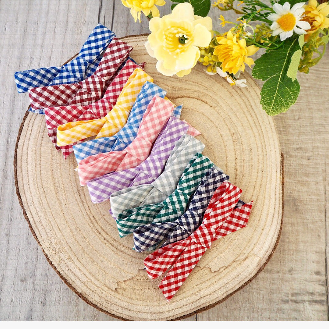 Gingham Bias Bow