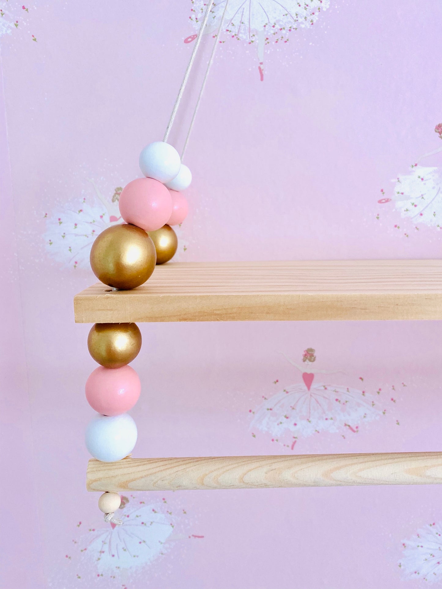 Girls wooden bead shelf