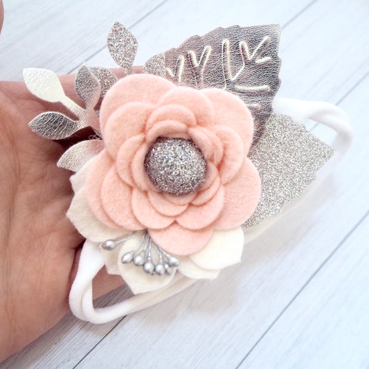 Blush/silver flower bloom