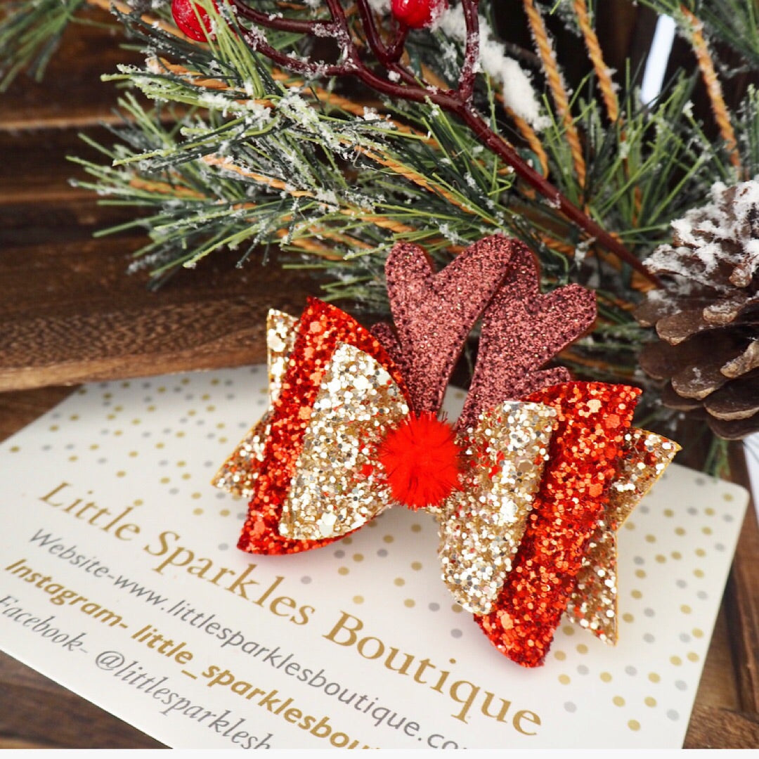 Red And Gold Raindeer Ears