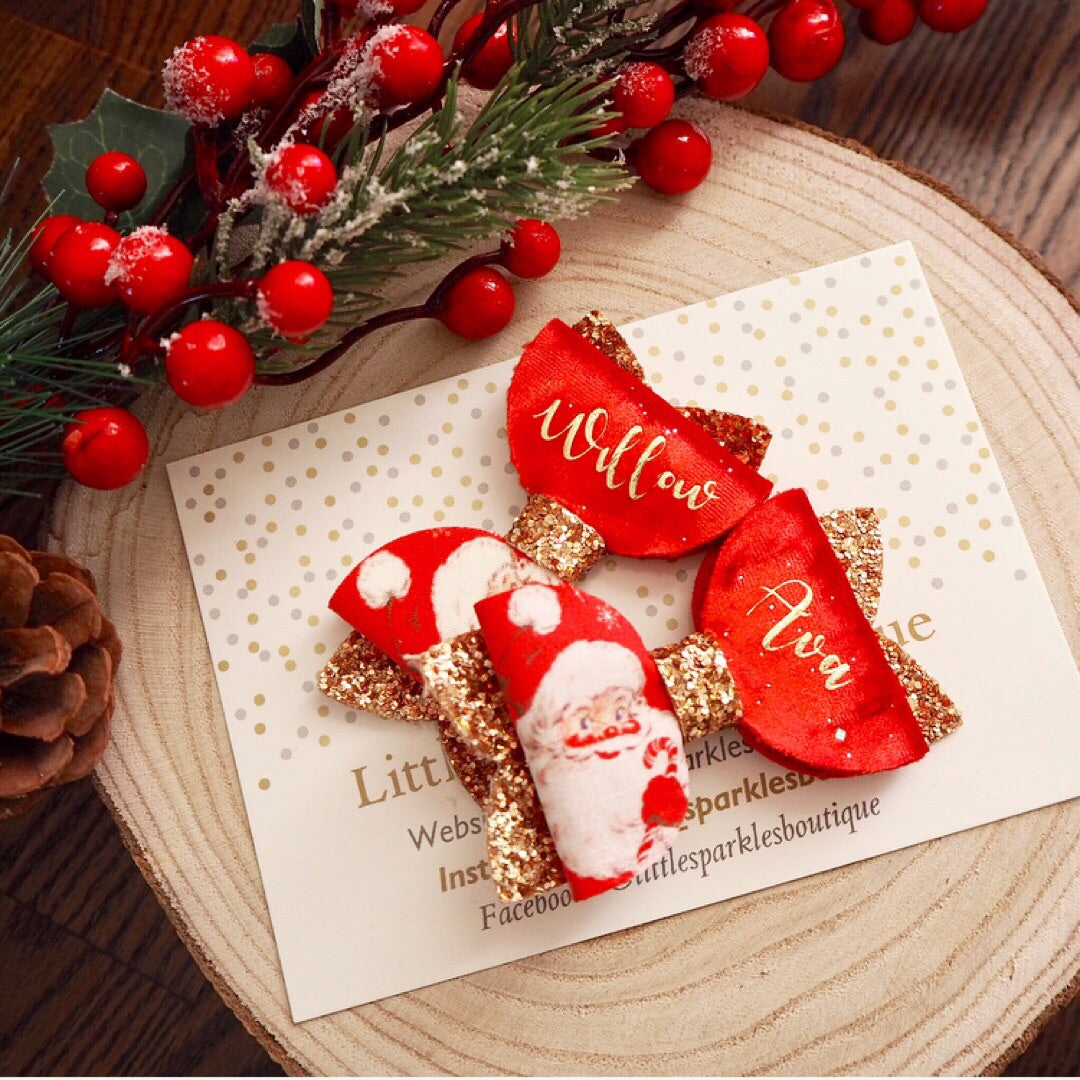 Santa Personalised Bow