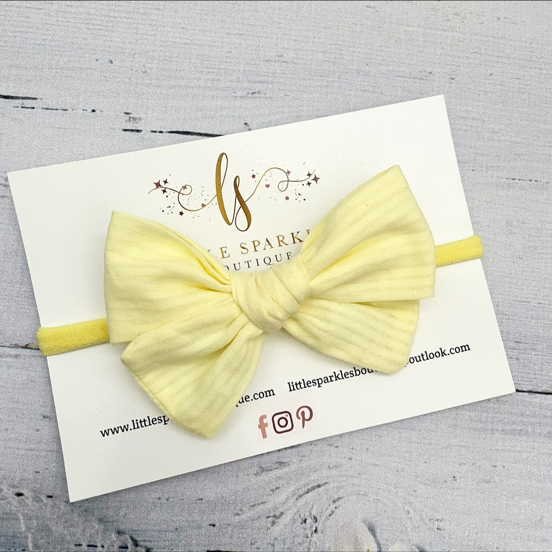 Lemon Fabric Tie Bow