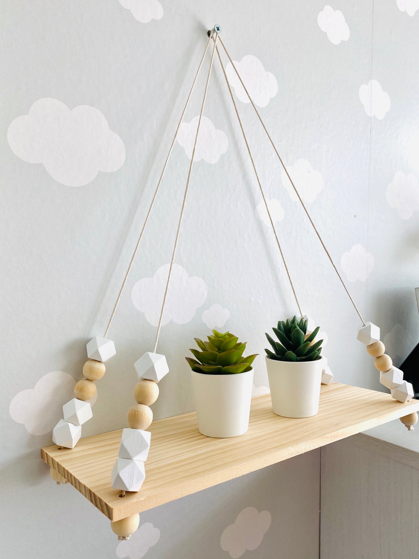Girls or boys wooden bead shelf