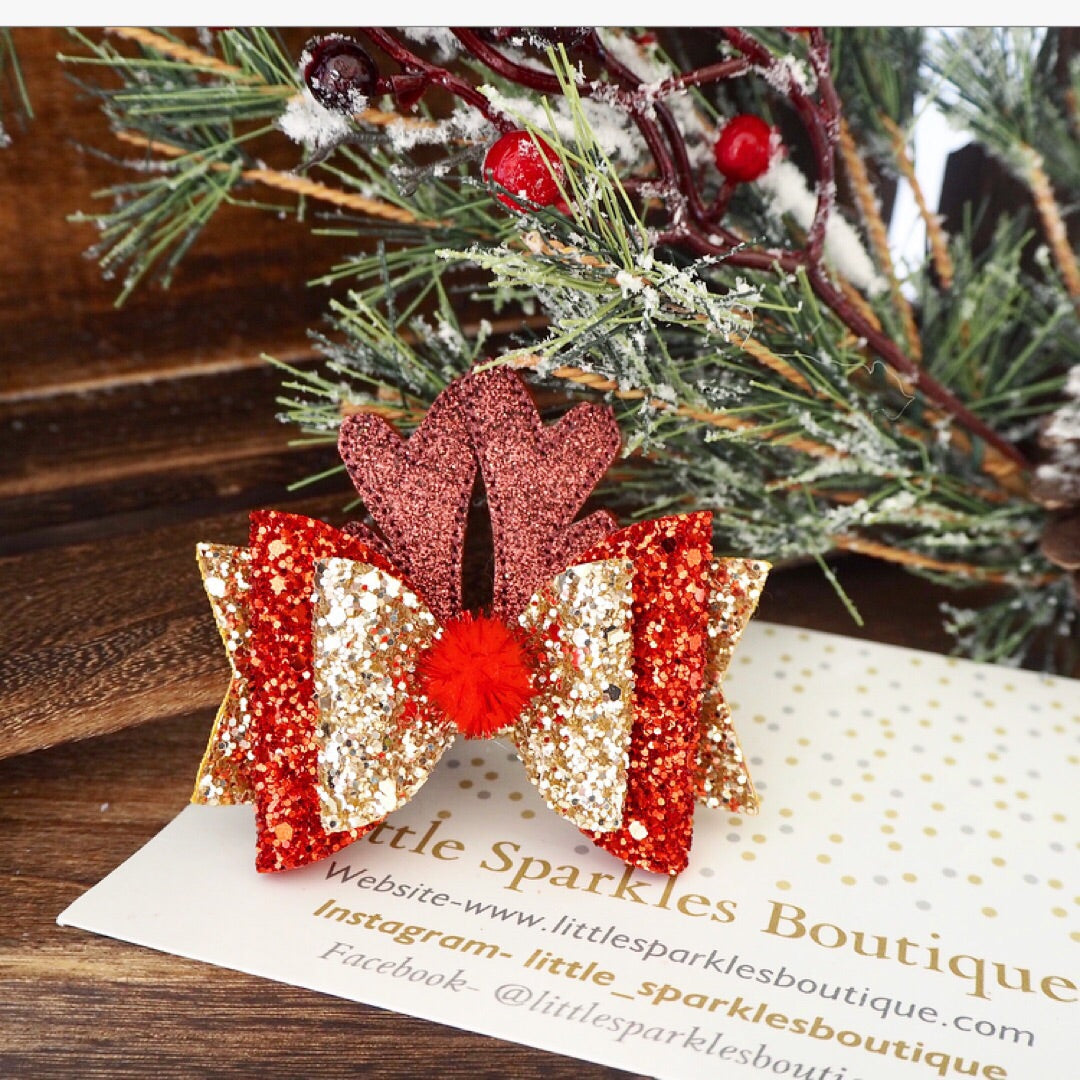 Red And Gold Raindeer Ears