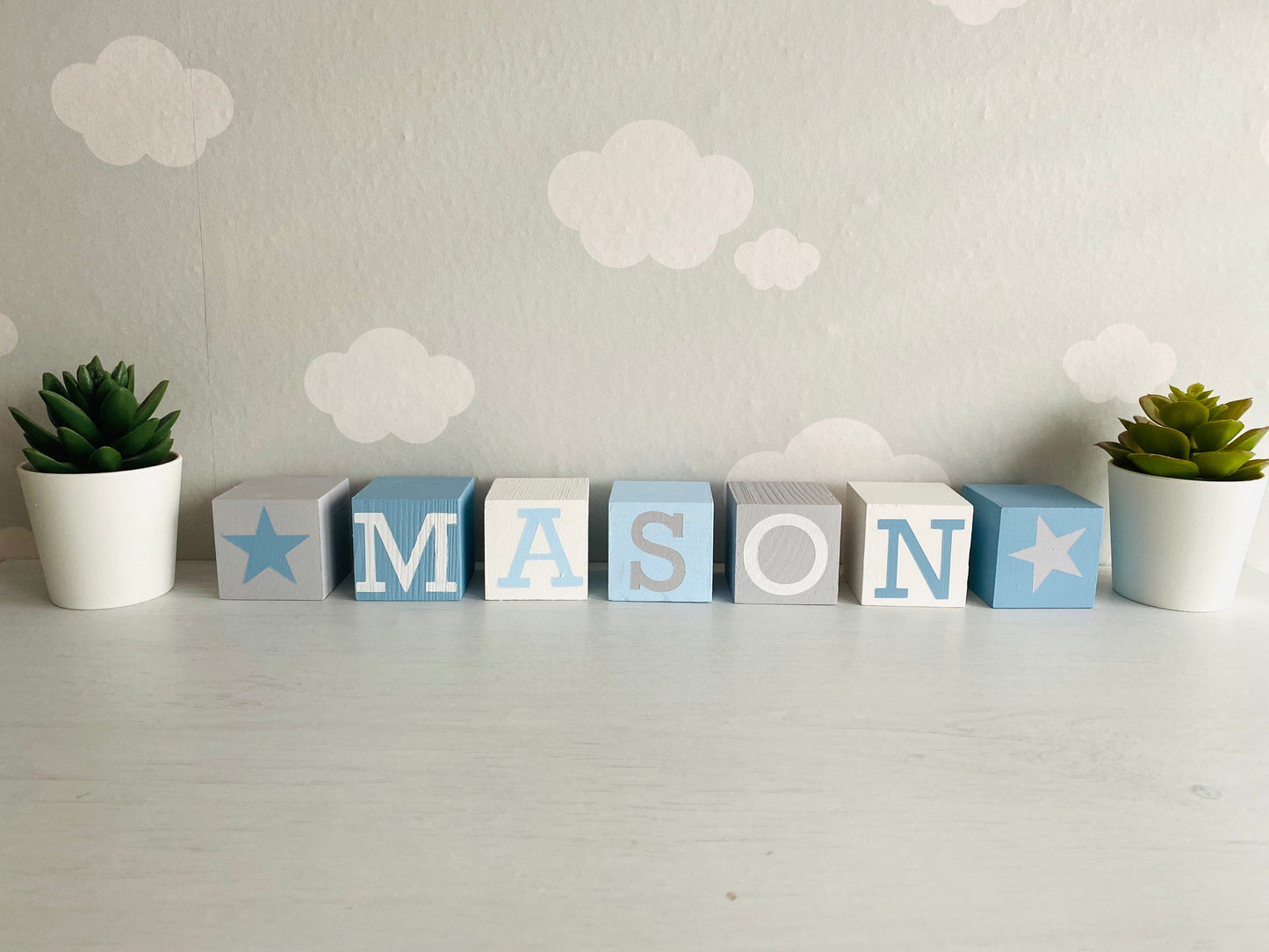 Boys Personalised Wooden Blocks