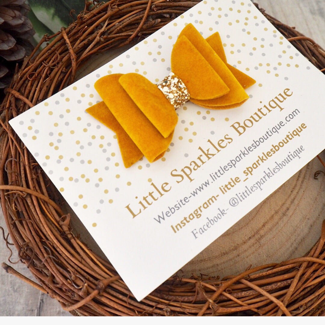 Velvet Suede Mustard Bow