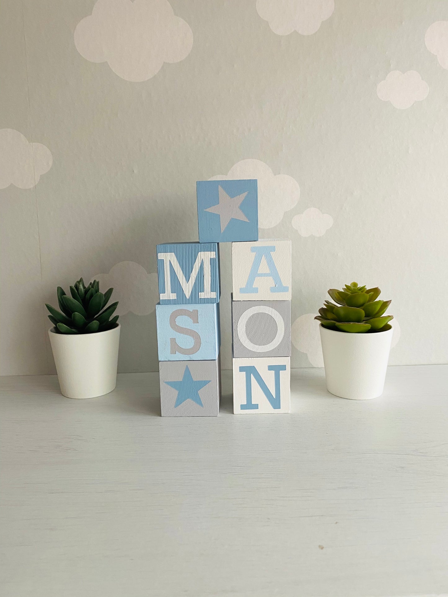 Boys Personalised Wooden Blocks