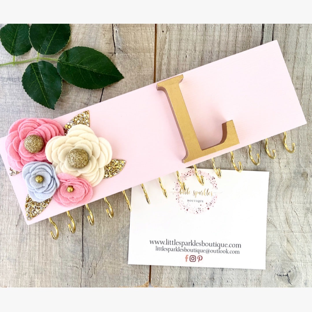 Gold Letter Bow Holder