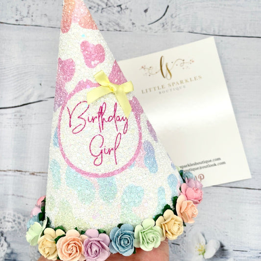 Rainbow Birthday Girl Party Hat