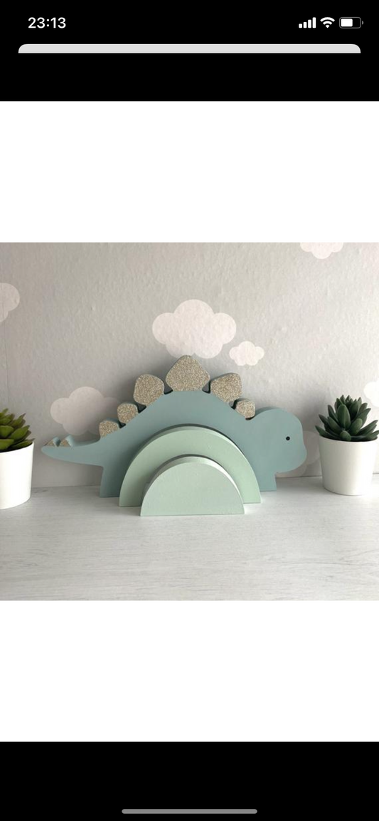 Boys stacking dinosaur decor personalised custom