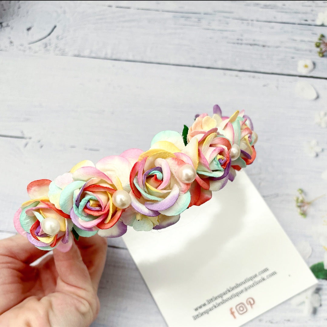 Pastels And Rainbow Alice Band