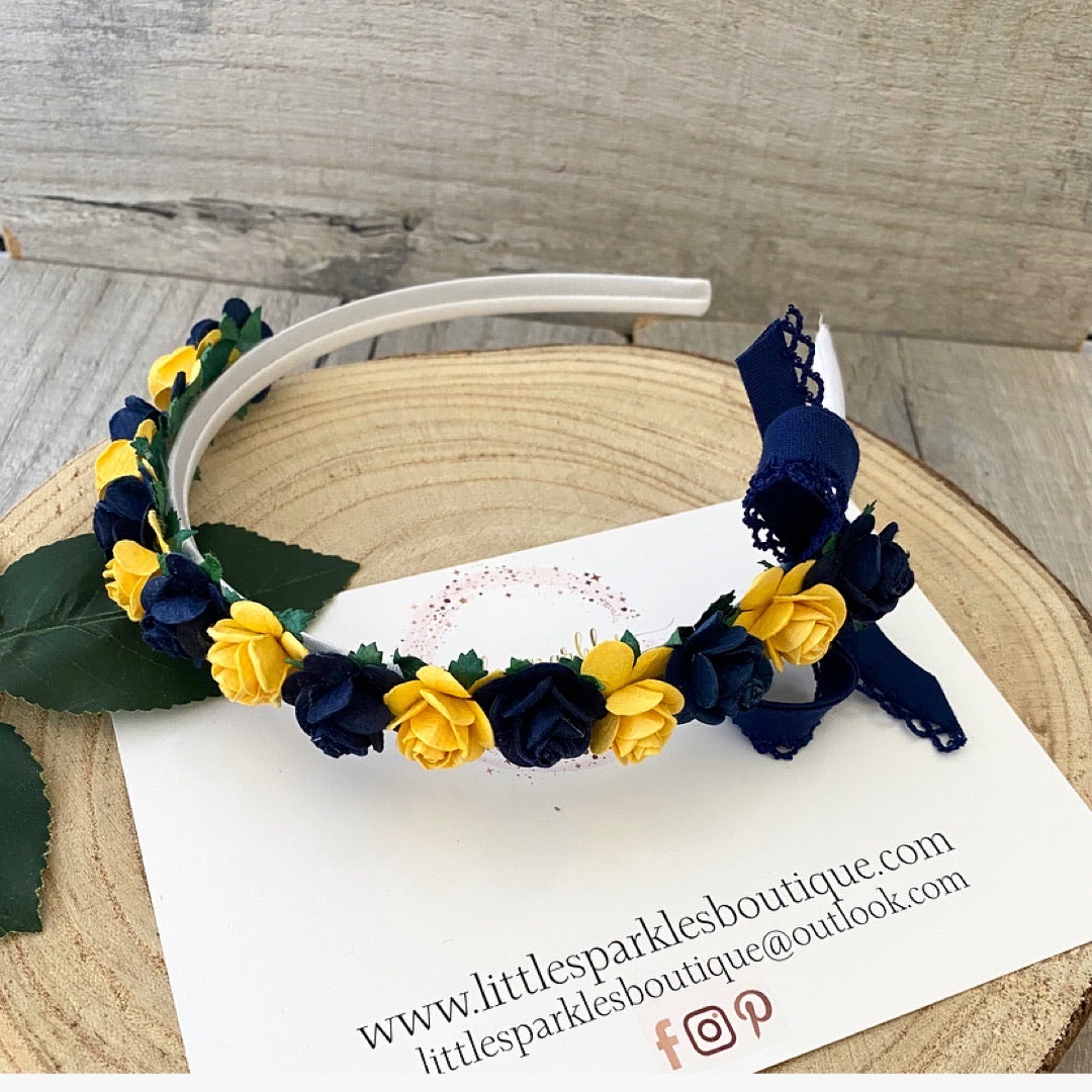 Navy And Bright Yellow Alice Band