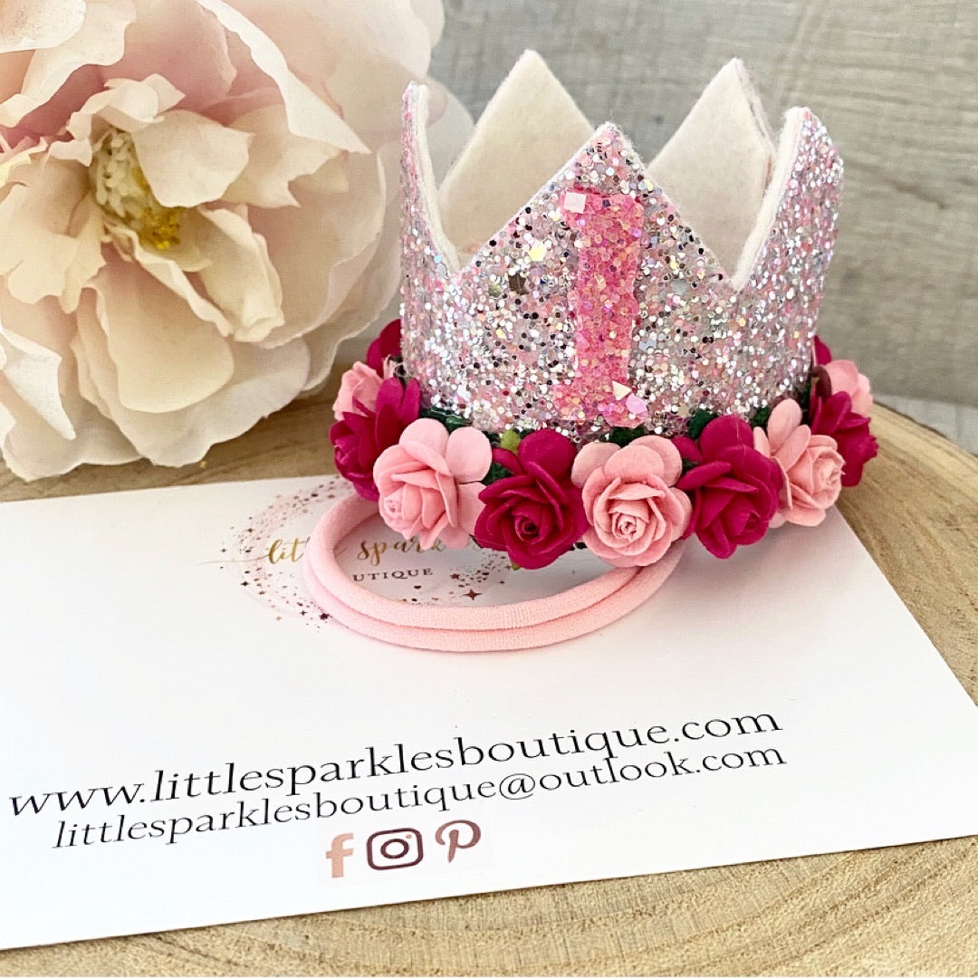 Pink And Silver Glizt Crown