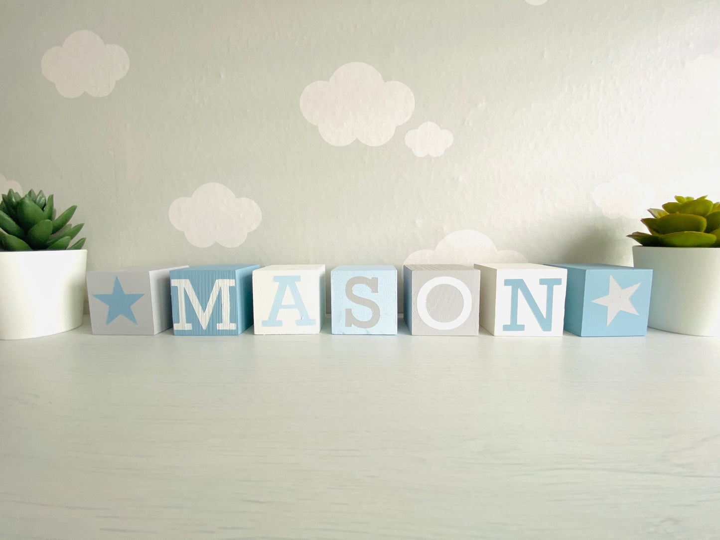 Boys Personalised Wooden Blocks