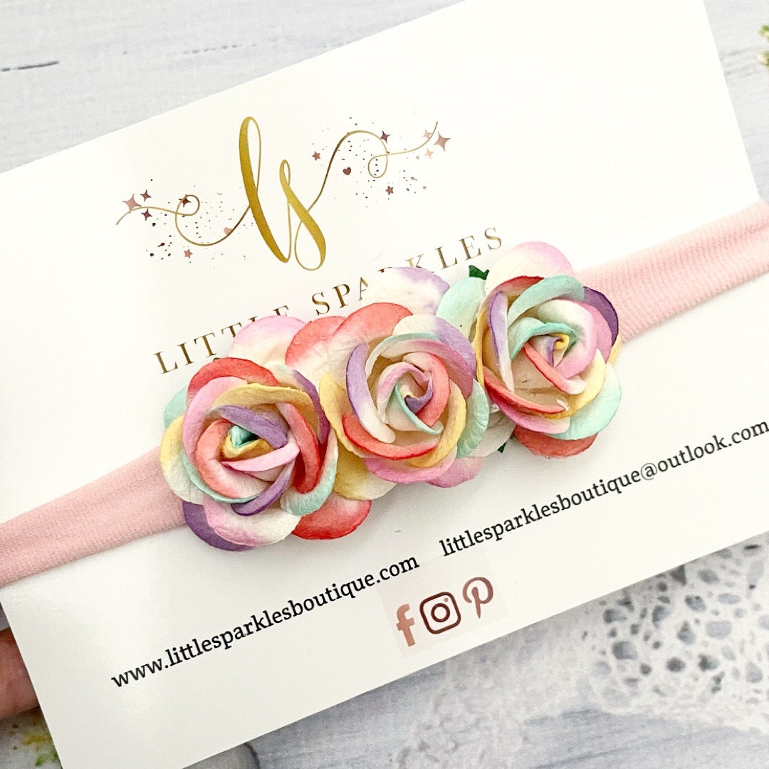 Rainbow Flower Headband