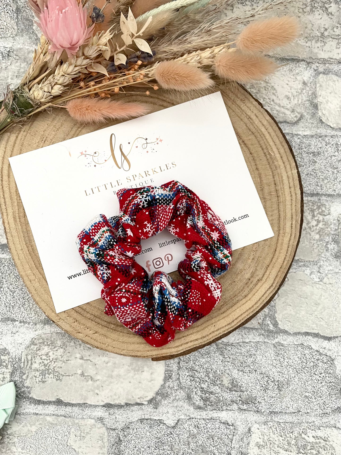 Tartan Snowflake Scrunchie
