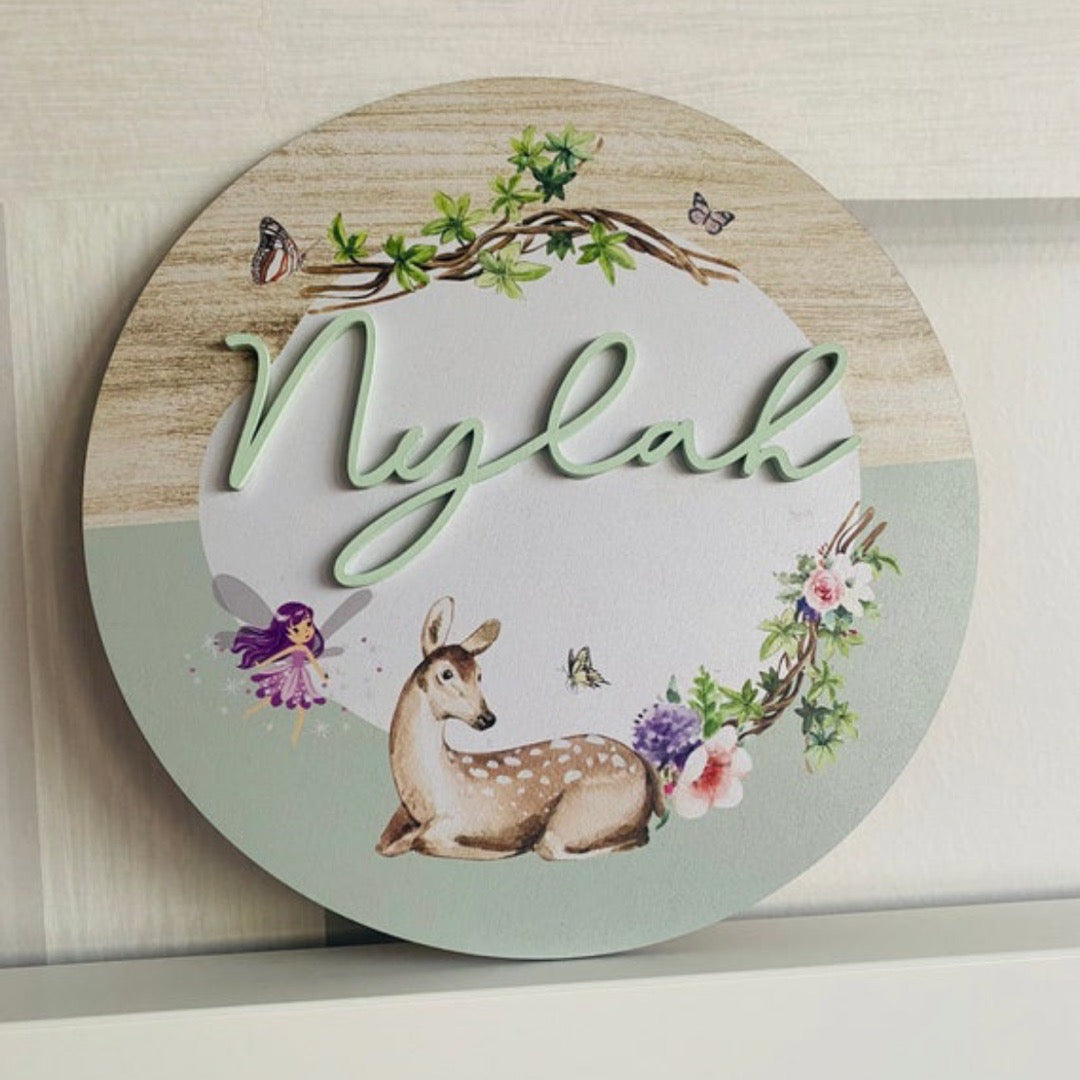 Woodland Deer Bedroom Door Plaque