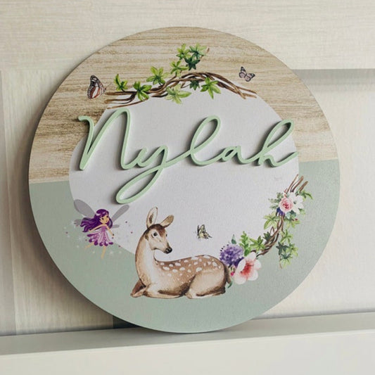 Woodland Deer Bedroom Door Plaque