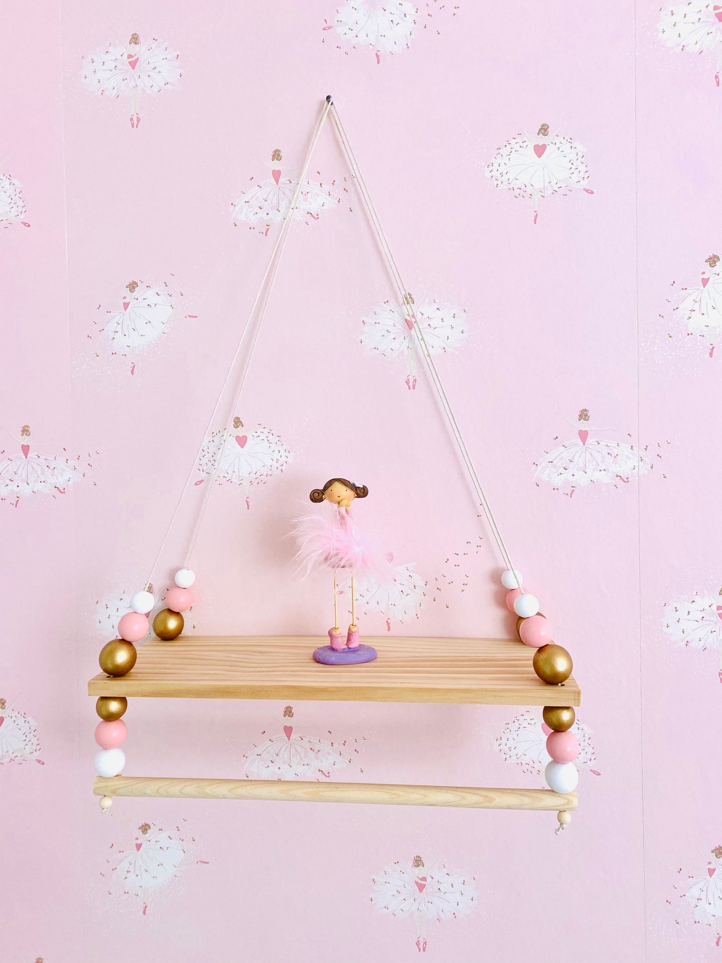 Girls wooden bead shelf