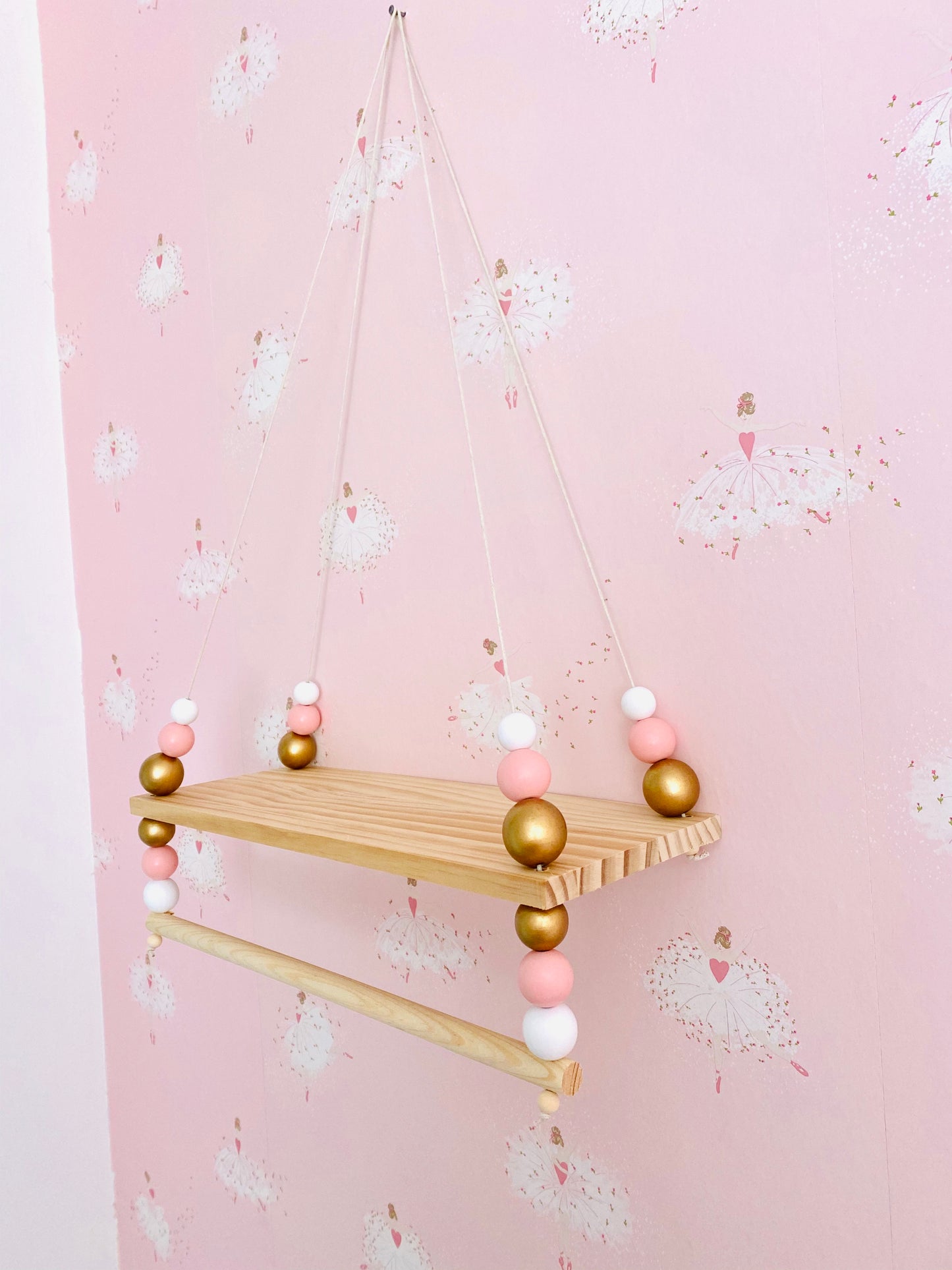 Girls wooden bead shelf