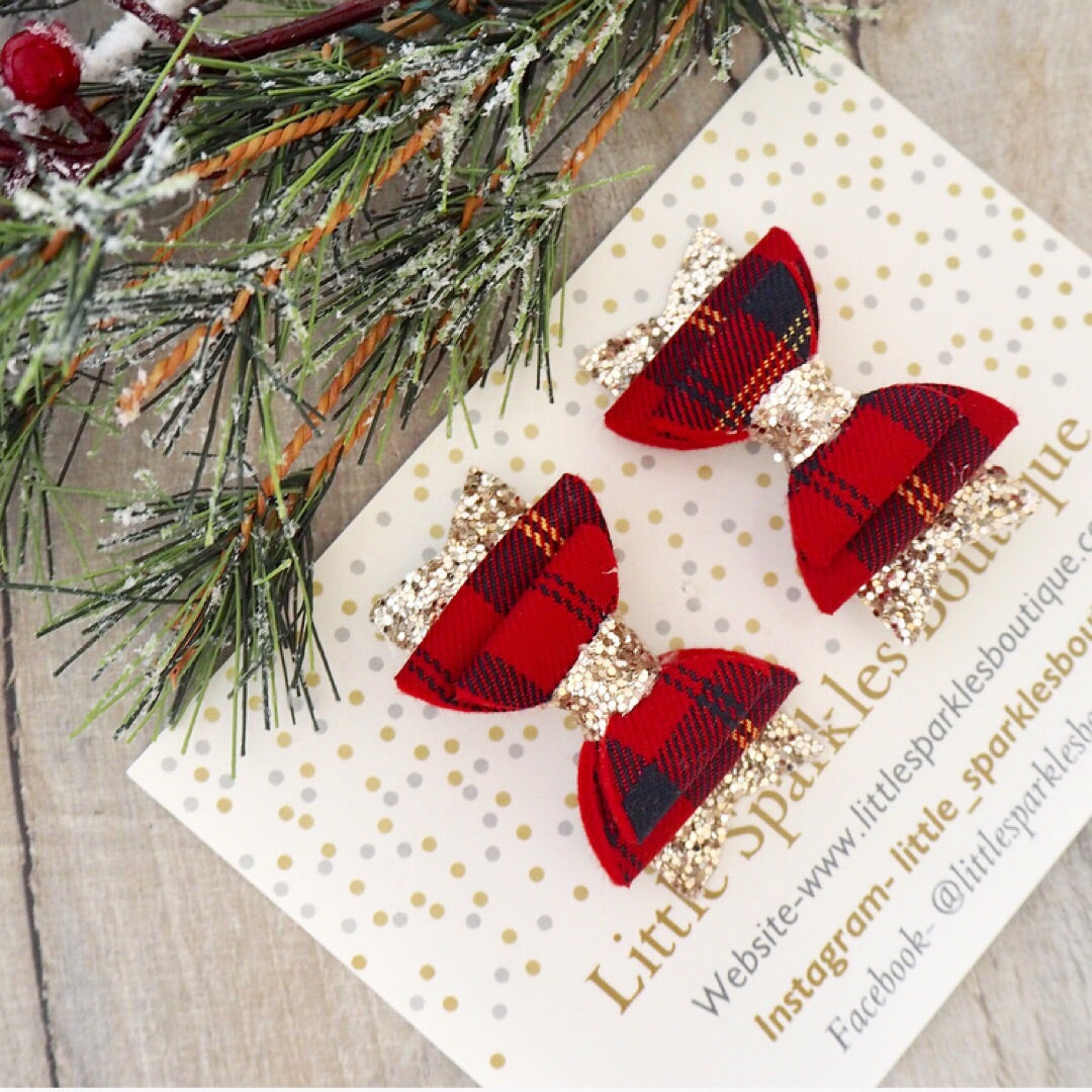 Navy And Red Tartan Piggies