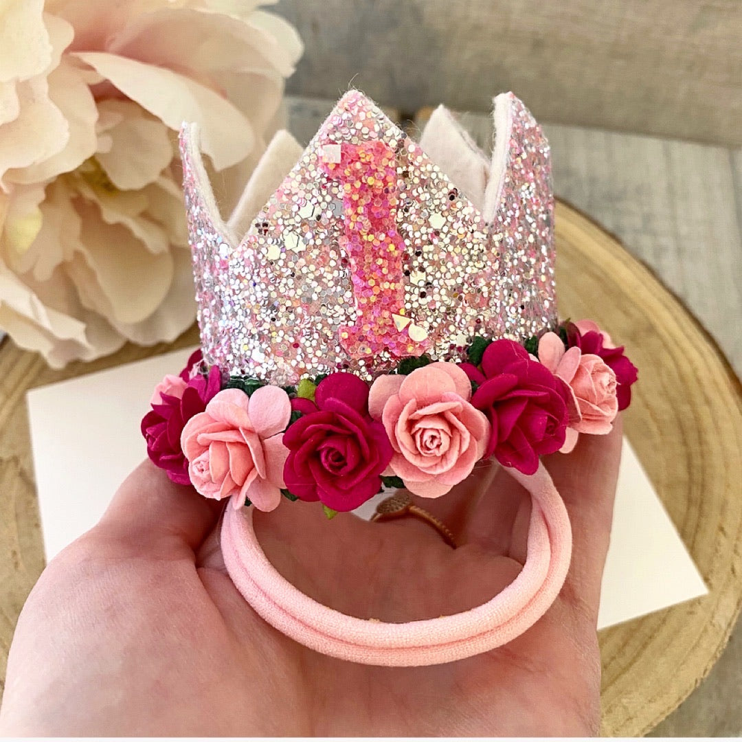 Pink And Silver Glizt Crown