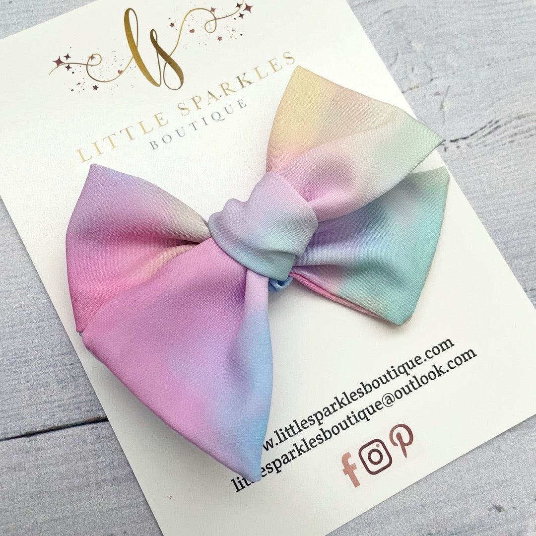 Rainbow Fabric Tie Bow