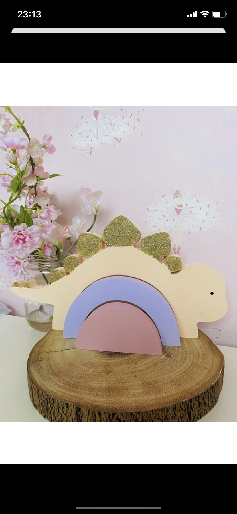 Children’s stacking  glitter dinosaur girls room decor