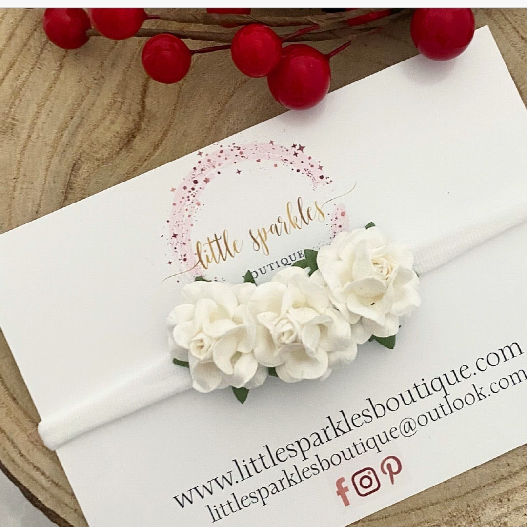 White Mist Flower Headband