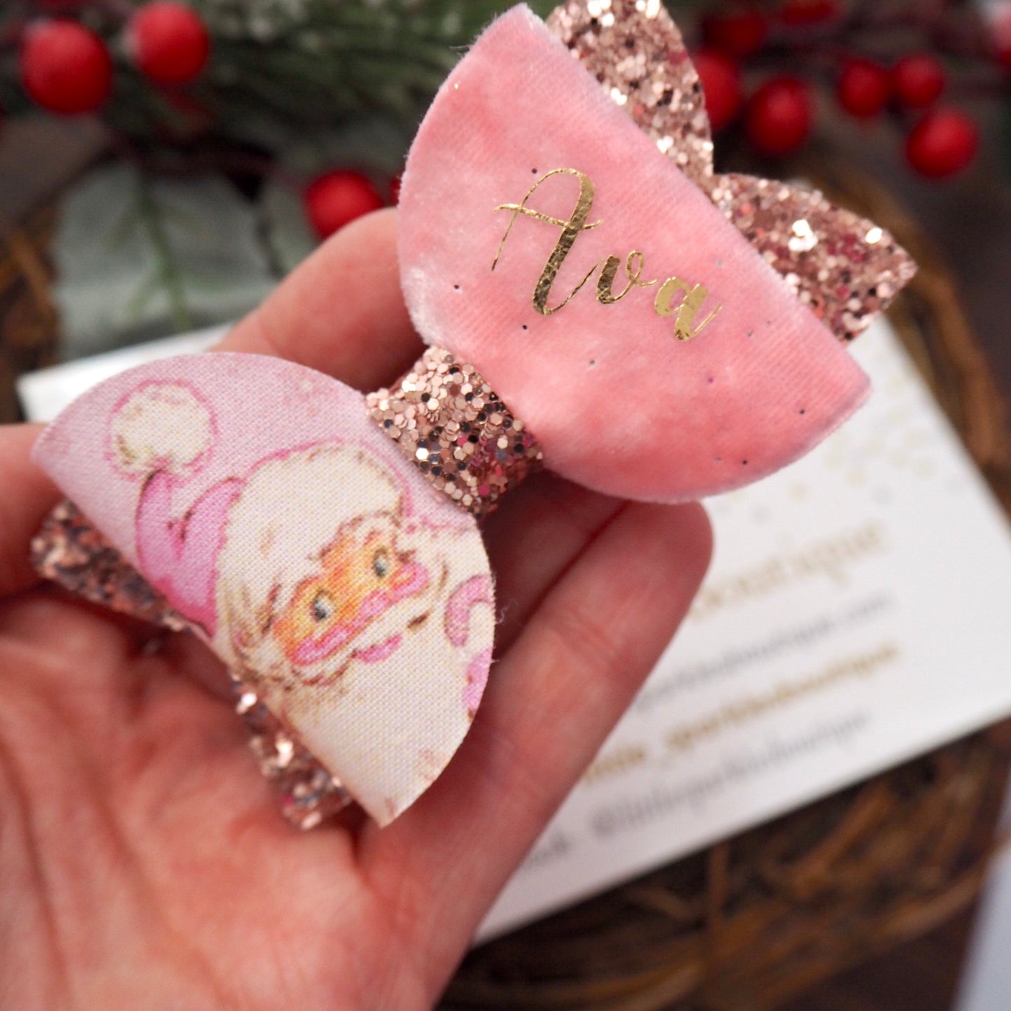 Pink Personalised Santa